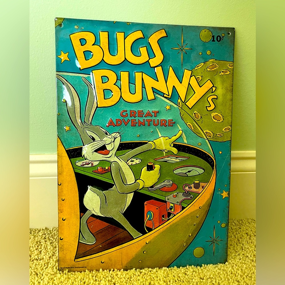 Bugs Bunny tin sign. Barely used. Smoke free home